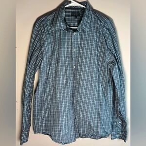 J. Maverick Mens XL Button Down Plaid Shirt Classic